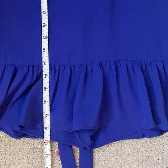 Amanda Uprichard Blue Purple Ruffle Romper Size Medium - Picture 8 of 11